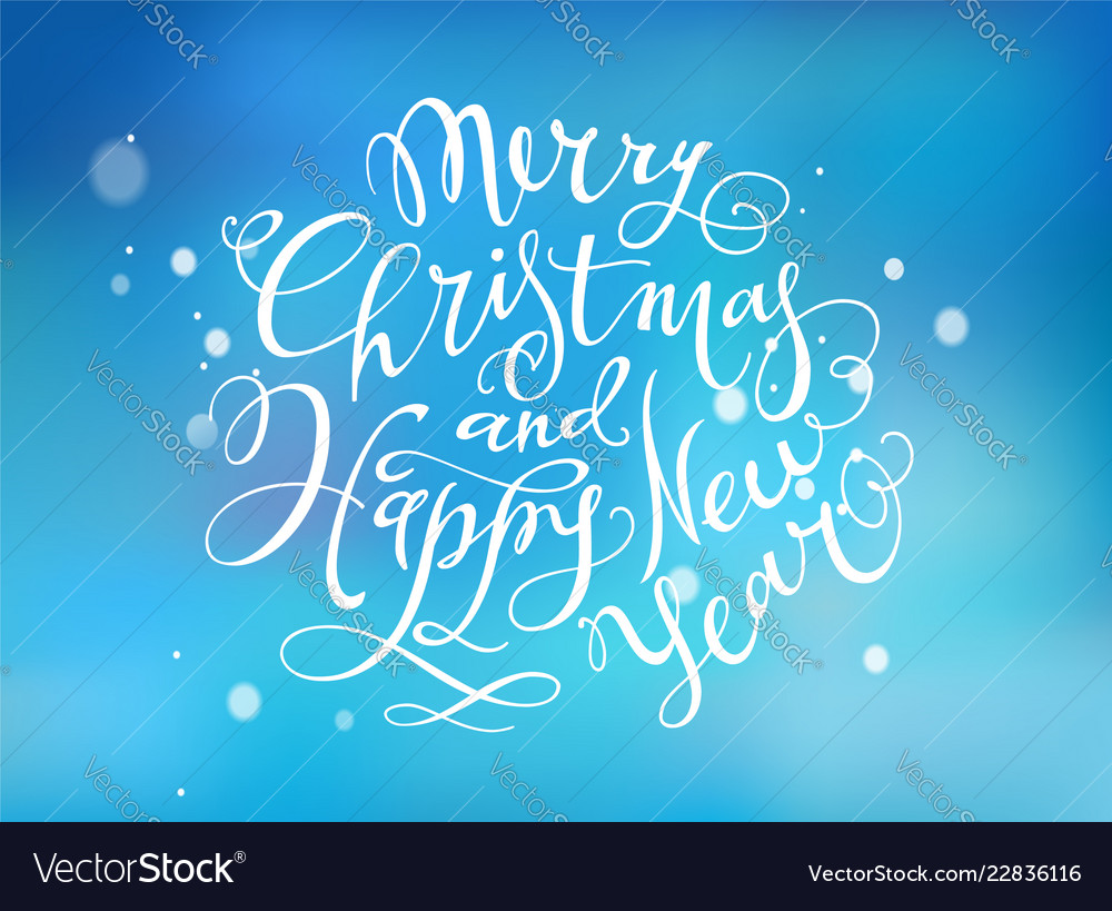 Merry christmas and happy new year hand- drawn vector image Merry christmas and happy new year hand- drawn