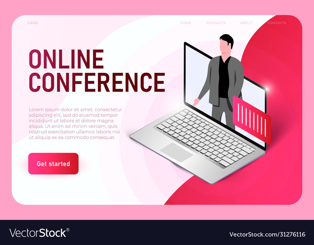 Online conference room web page template