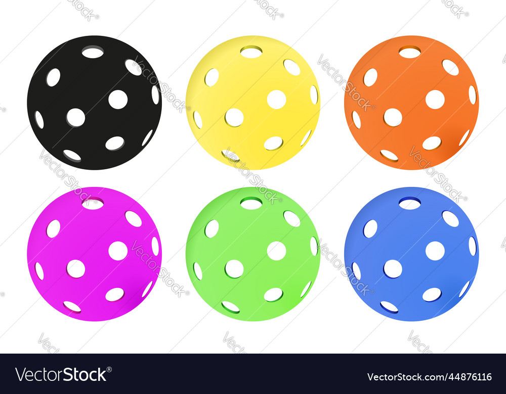 Pikle ball colored set Royalty Free Vector Image