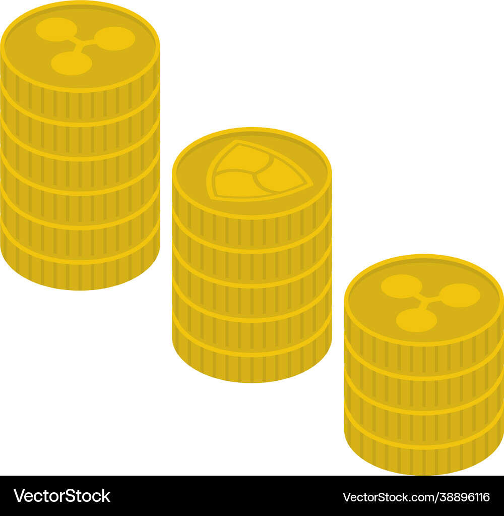 Ripple coins stack Royalty Free Vector Image - VectorStock