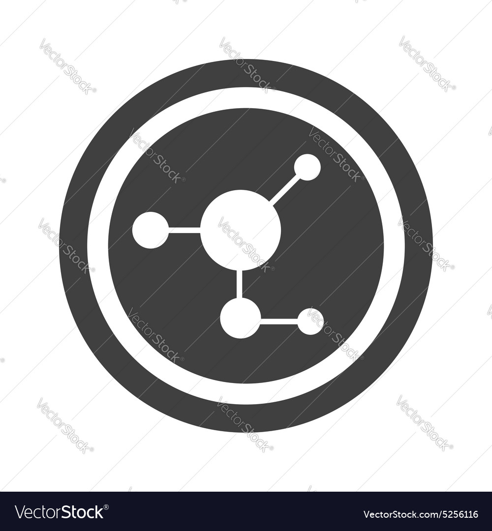 Round black molecule sign Royalty Free Vector Image
