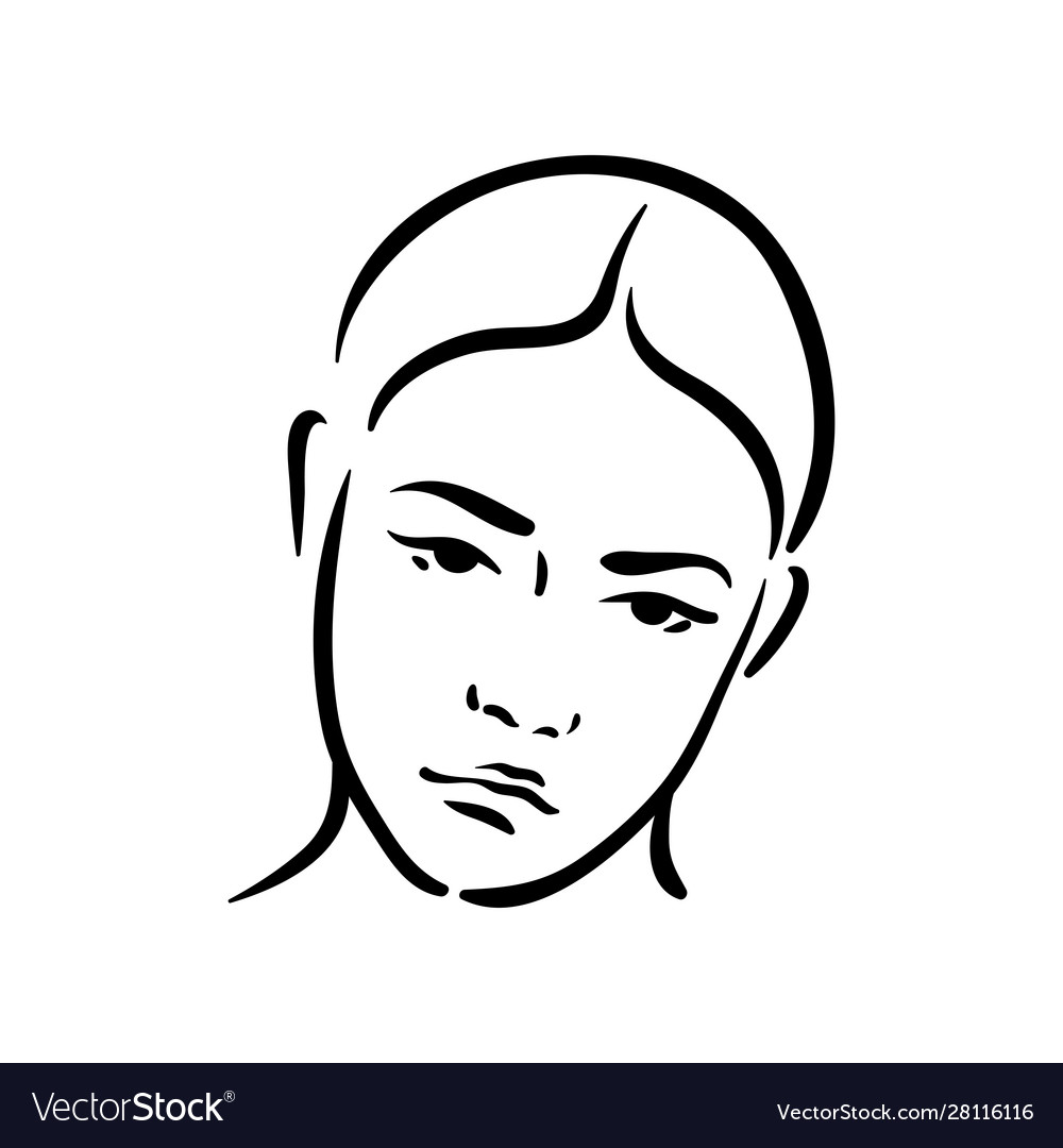 Sad emotion face icon on white background Vector Image