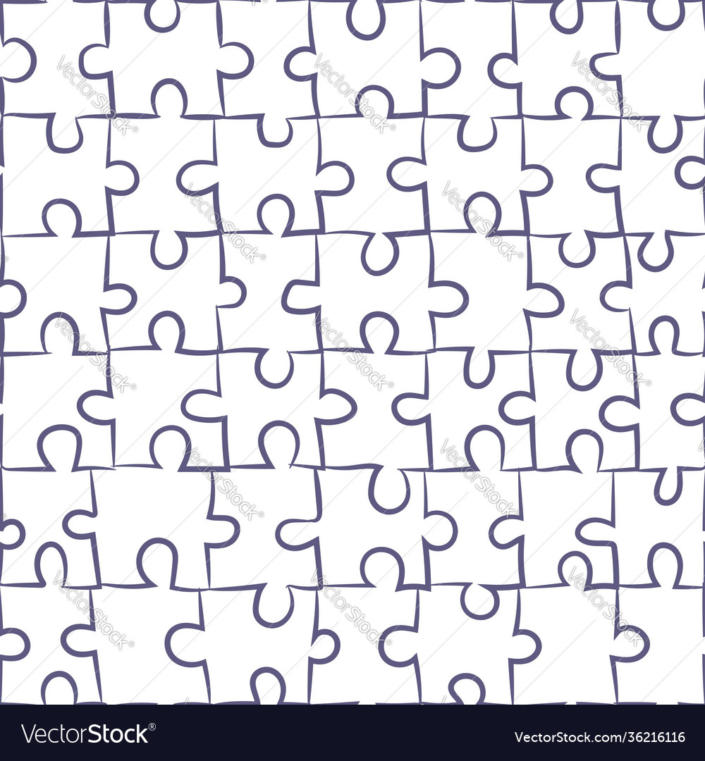 Seamless pattern with isolated jigsaw puzzle