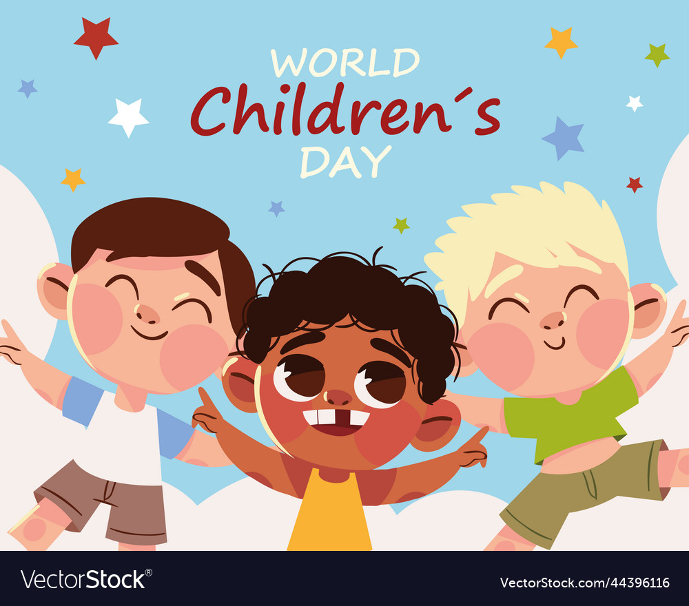 World children day greeting card Royalty Free Vector Image