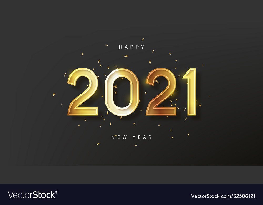 2021 happy new year holiday card Royalty Free Vector Image