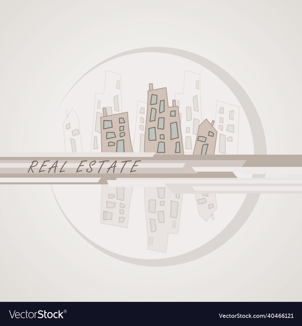 Abstract flat design with residential buildings