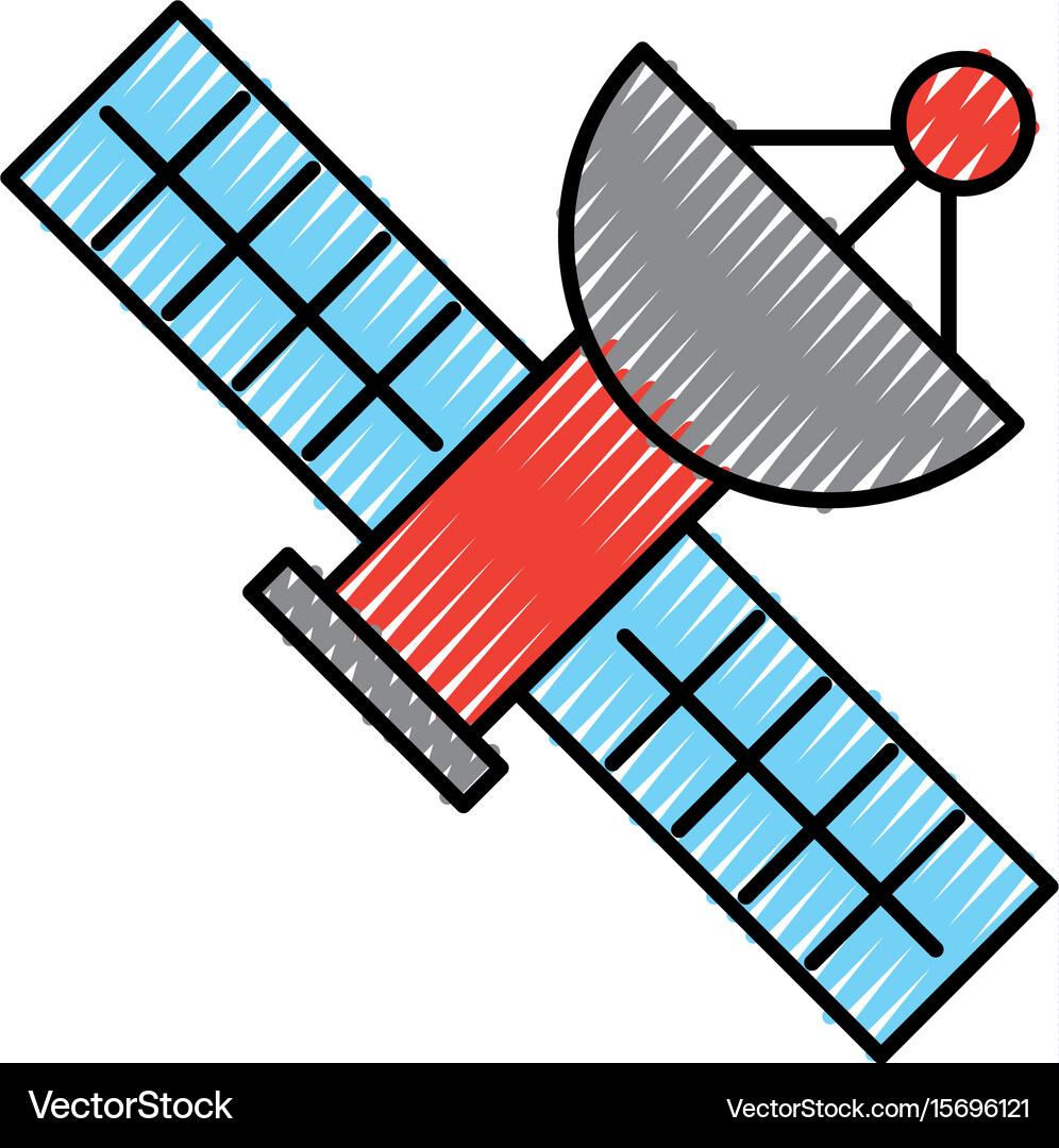 Artificial satellite spacial icon Royalty Free Vector Image