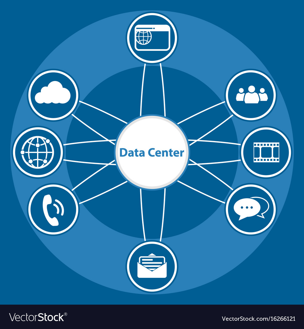 Big data icon set center and centralized