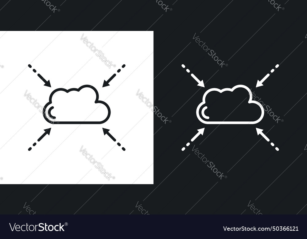 Data aggregation icon set cloud computing