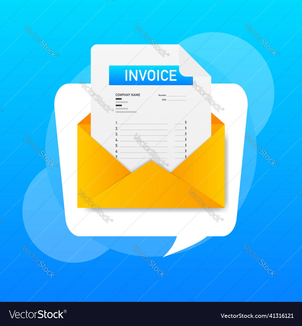 Flat blue invoice