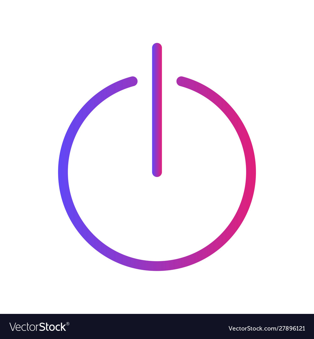 Gradient power off button icon white background