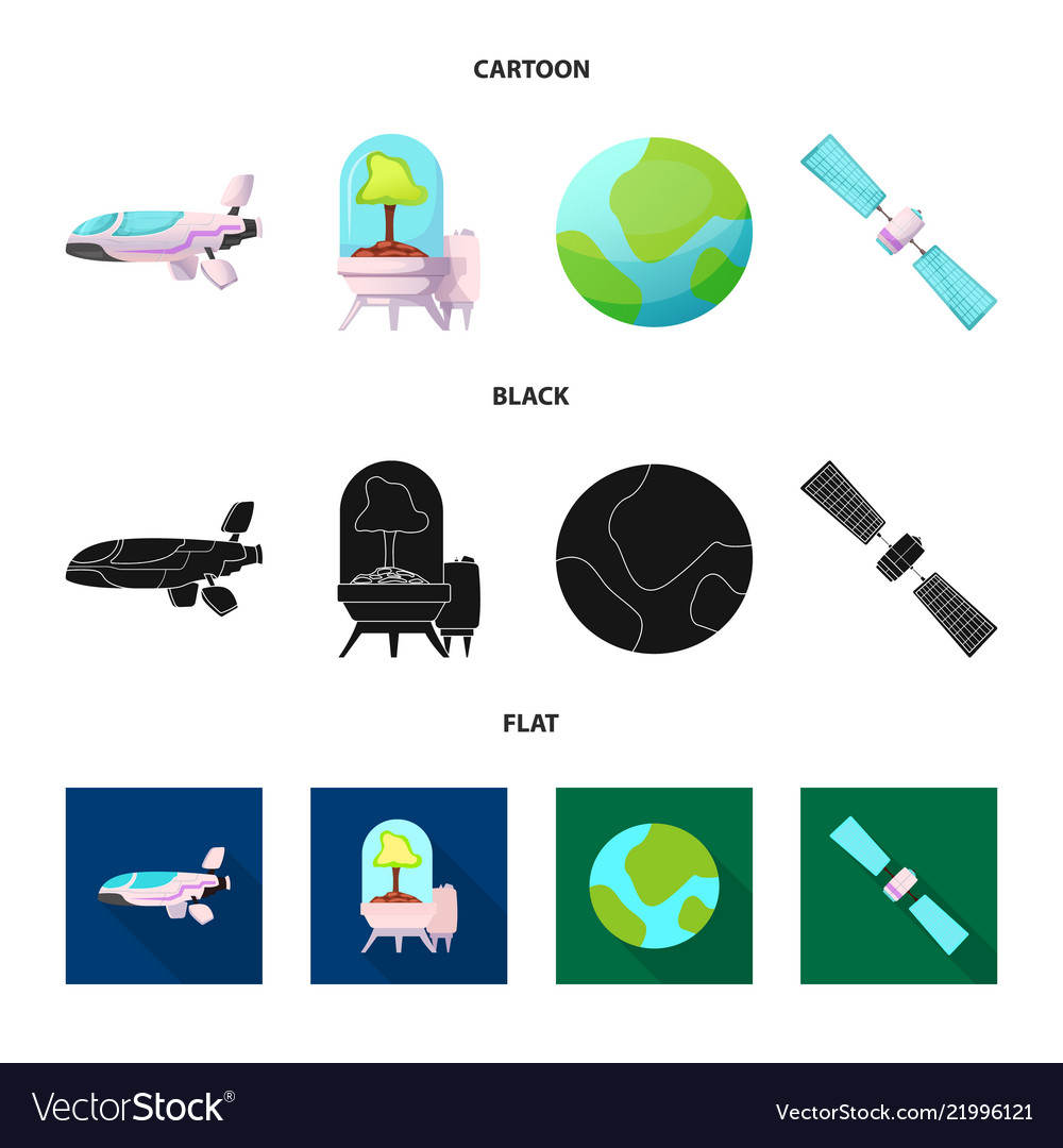 Isolated object of mars and space sign set vector image Isolated object of mars and space sign set