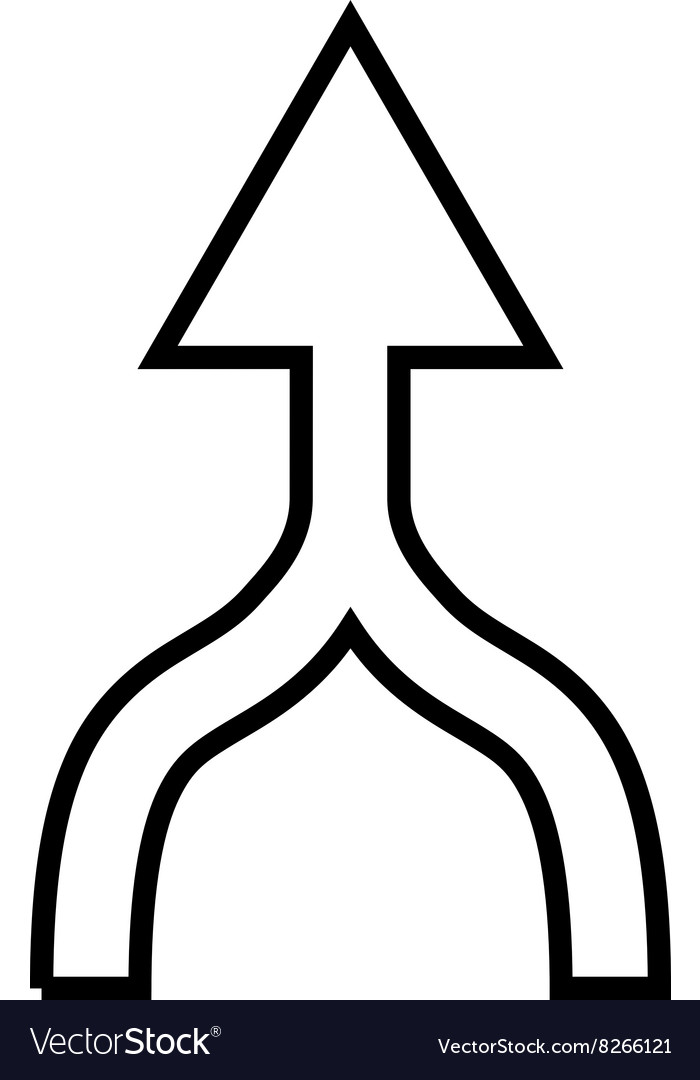 Merge arrow up contour icon