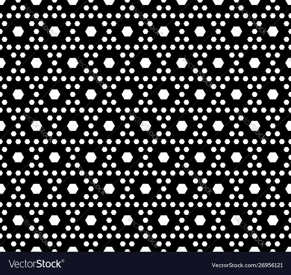Monochrome seamless pattern texture with hexagons vector image Monochrome seamless pattern texture with hexagons