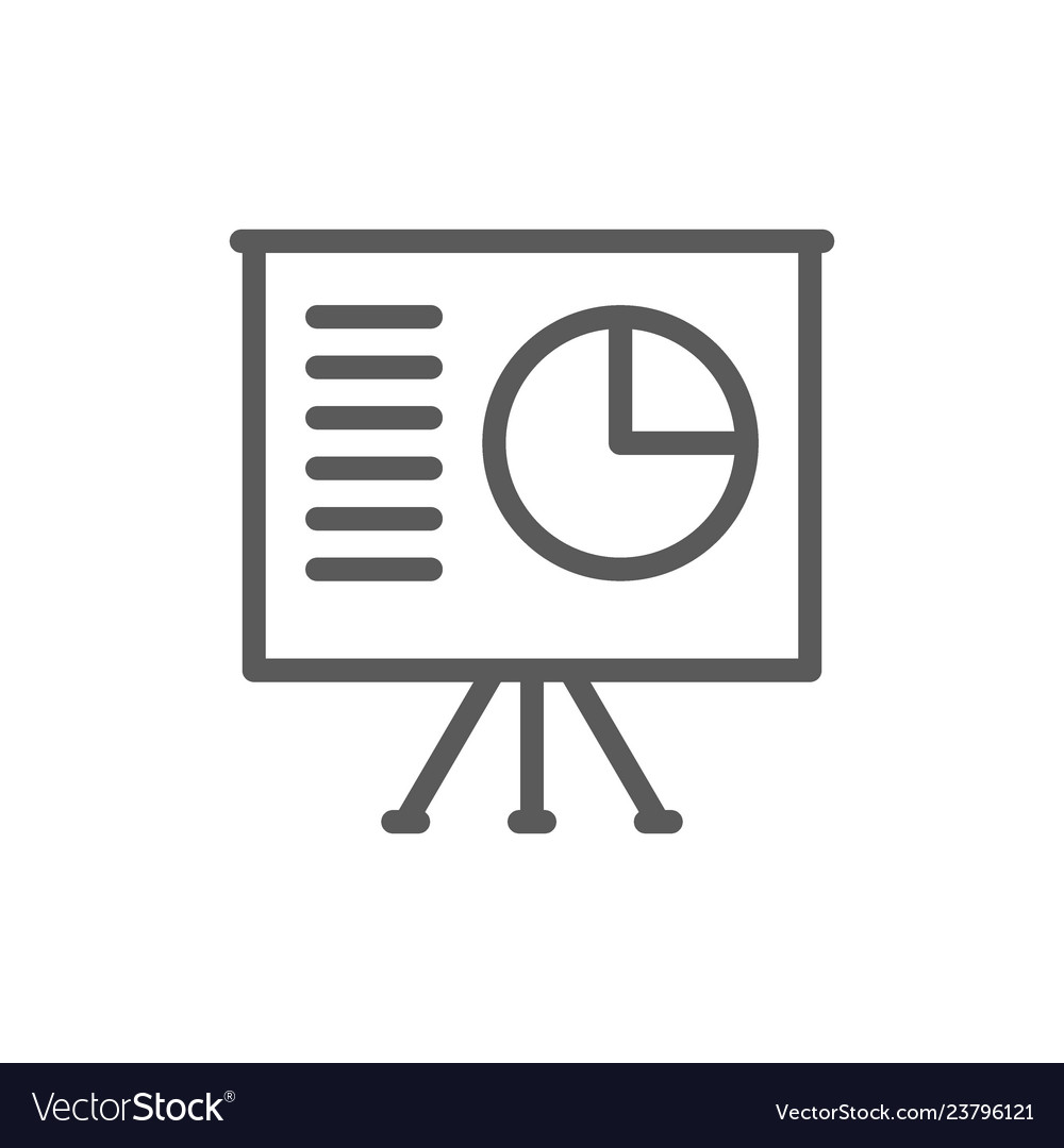 Project presentation with pie chart line icon