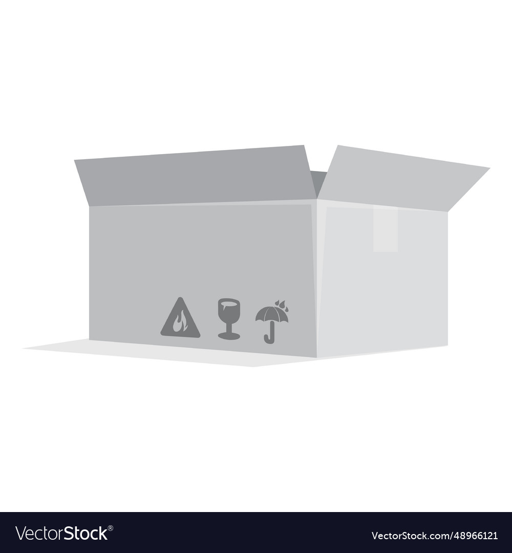 Rectangular box with package signs vector image Rectangular box with package signs