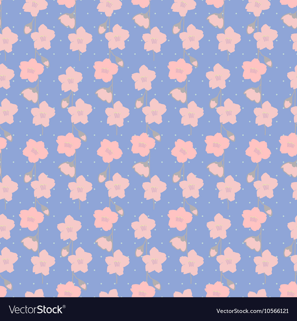 Seamless pattern with sakura branches