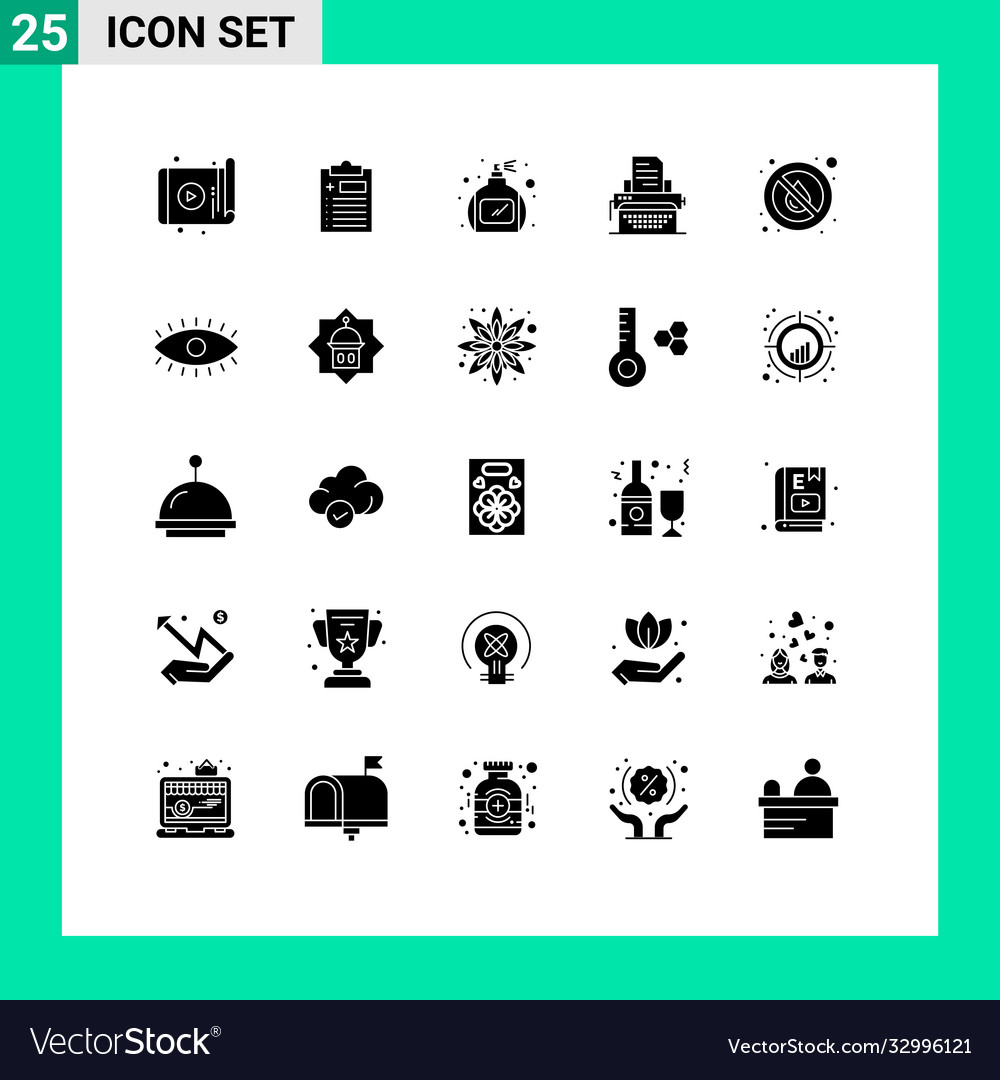 Set 25 modern ui icons symbols signs for no Vector Image