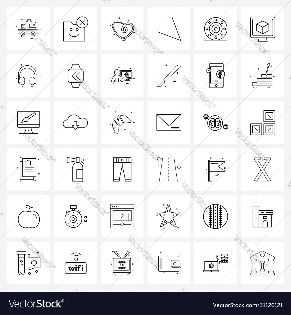 Set 36 simple line icons christmas down x