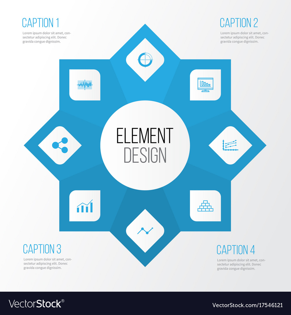 Set of graphs diagrams and statistics icons