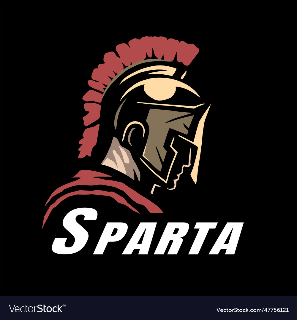 Spartan warrior logo emblem on a dark background Vector Image