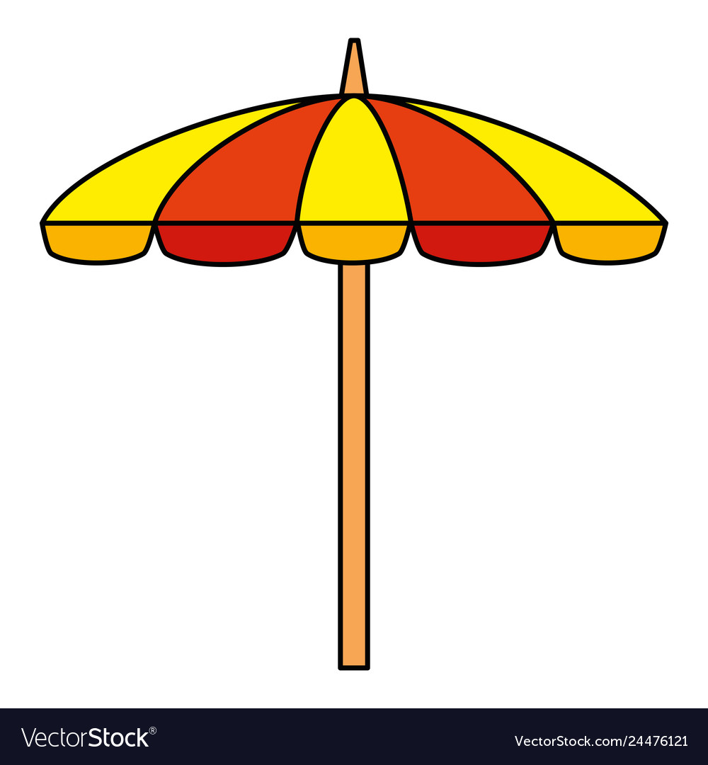 Umbrella Beach Isolated Icon Royalty Free Vector Image