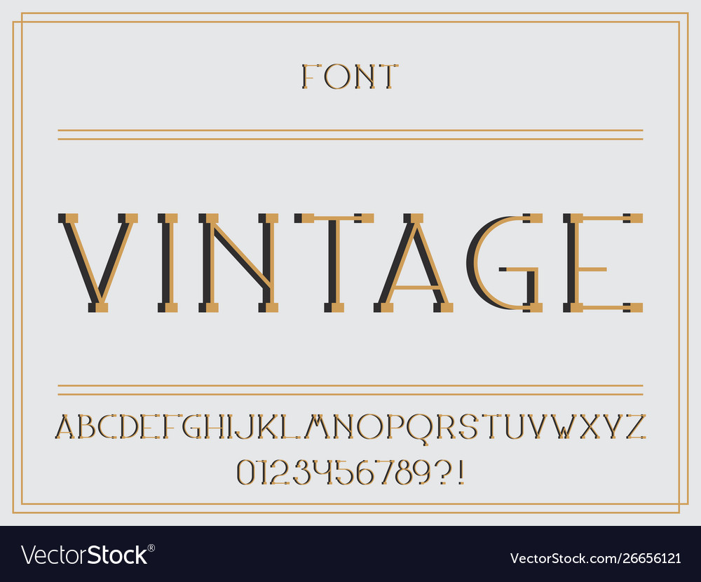 Vintage font alphabet