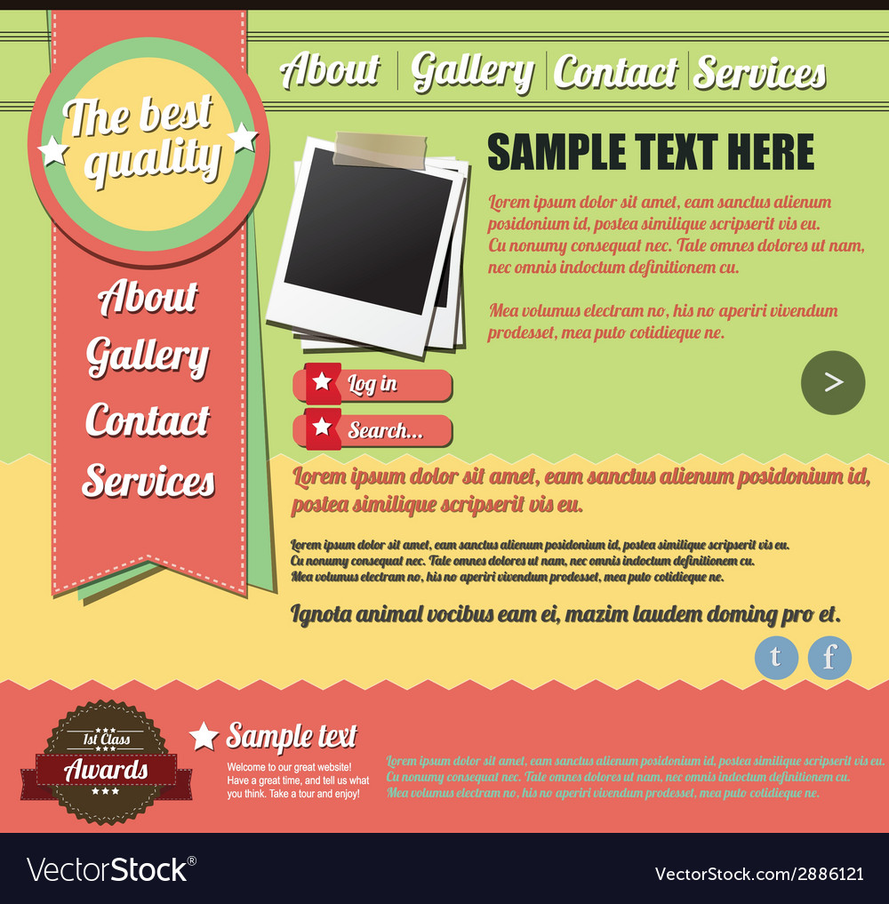 website template elements vintage style royalty free vector