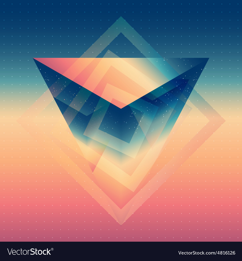 Abstract isometric prism with the reflection