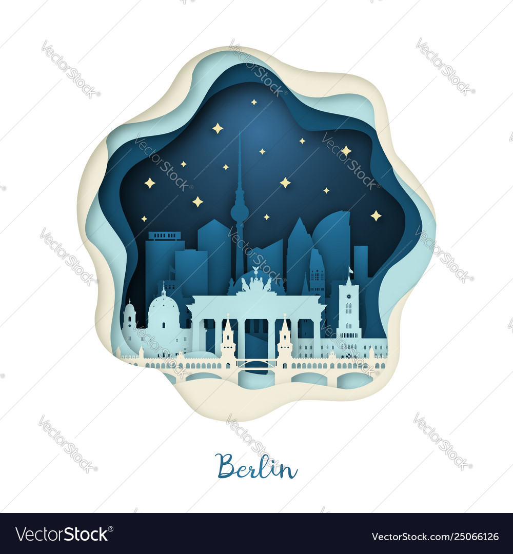 Berlin Skyline Papier schneiden Kunst