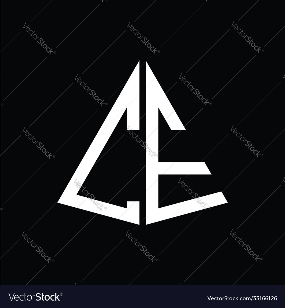 C e white triangle initials with a black