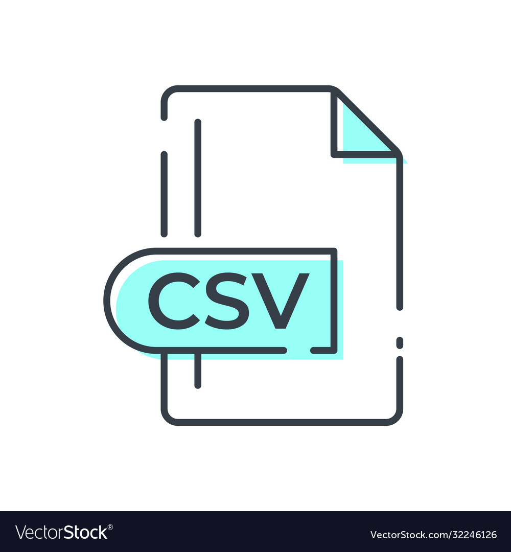 Csv file format icon extension line