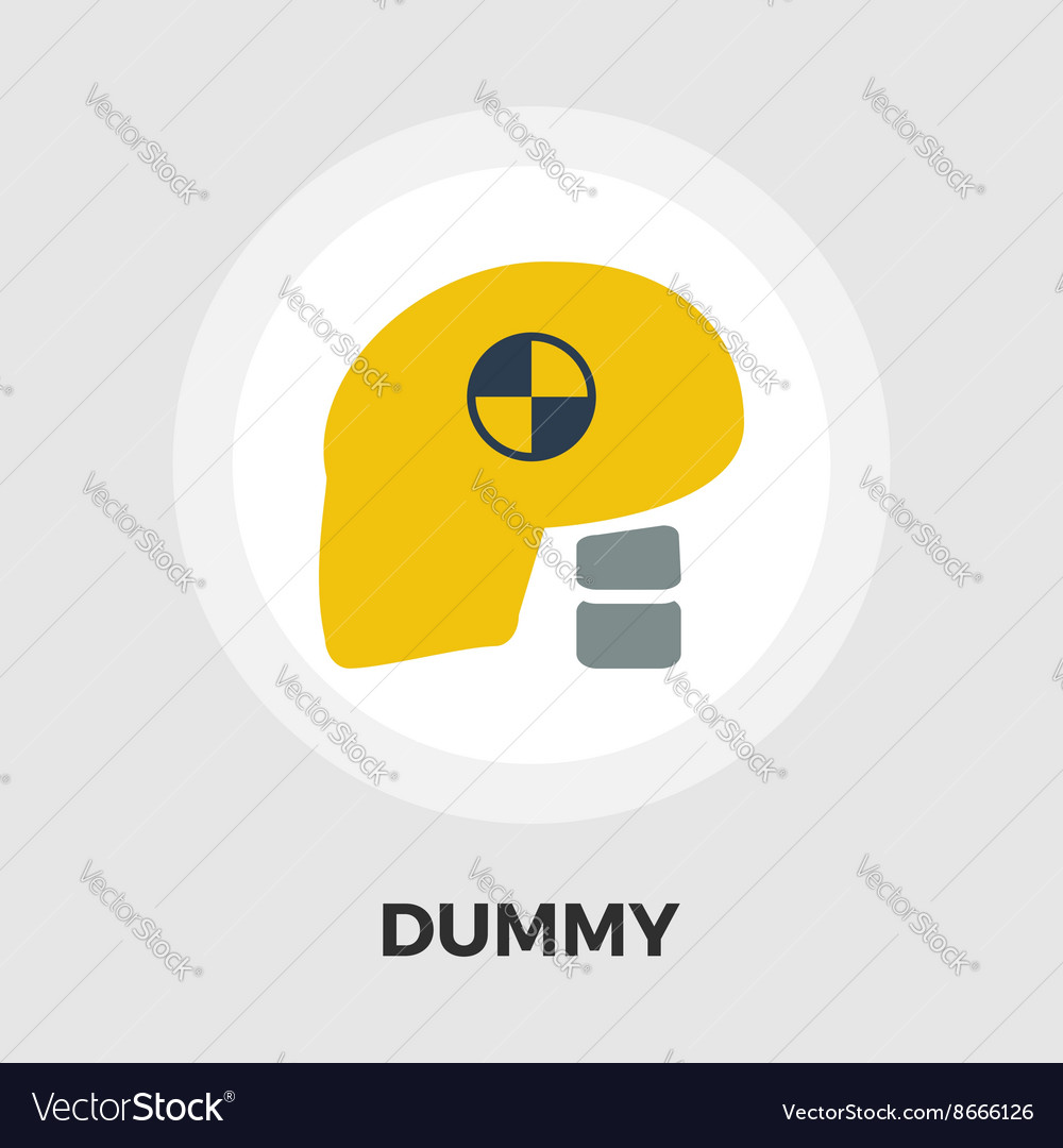 Dummy head for crash test flat icon