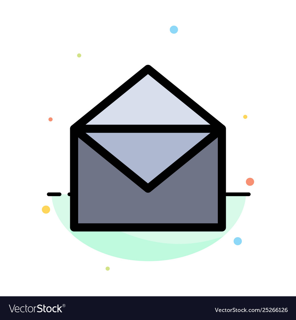 Email mail message open abstract flat color icon vector image Email mail message open abstract flat color icon
