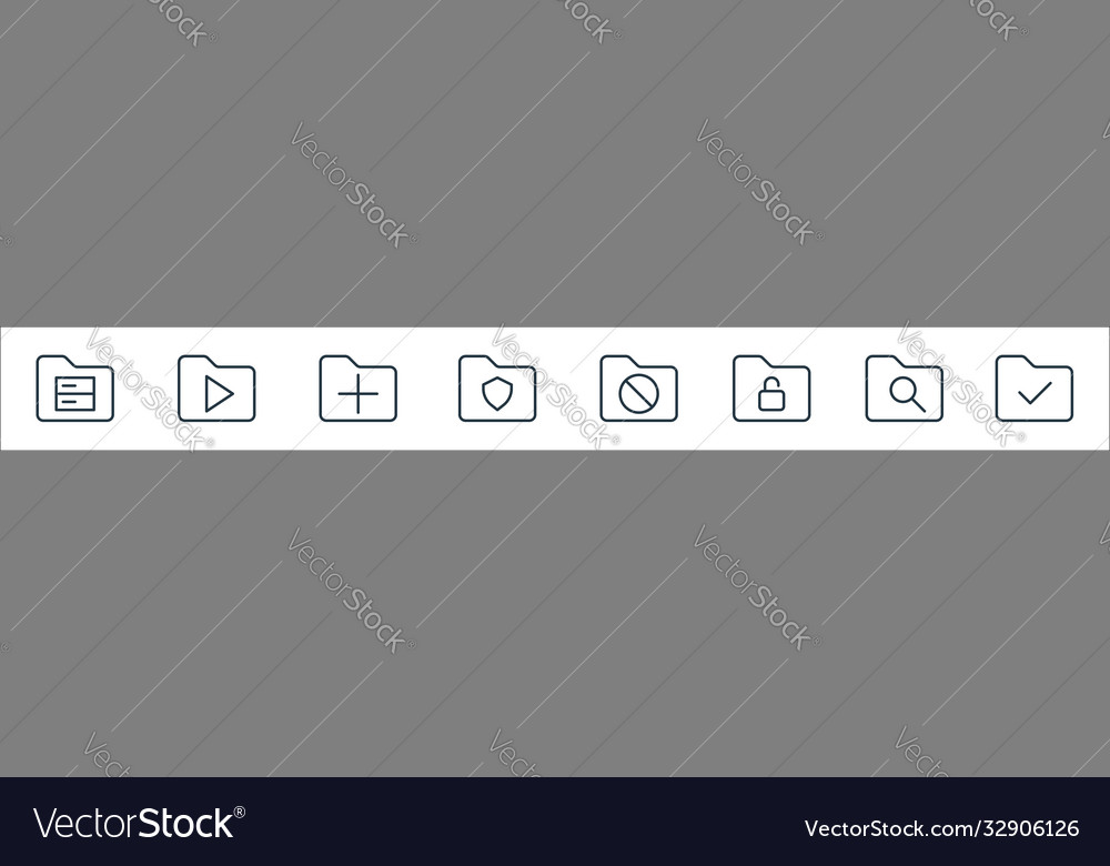 Folder line icons linear set quality vector image Folder line icons linear set quality