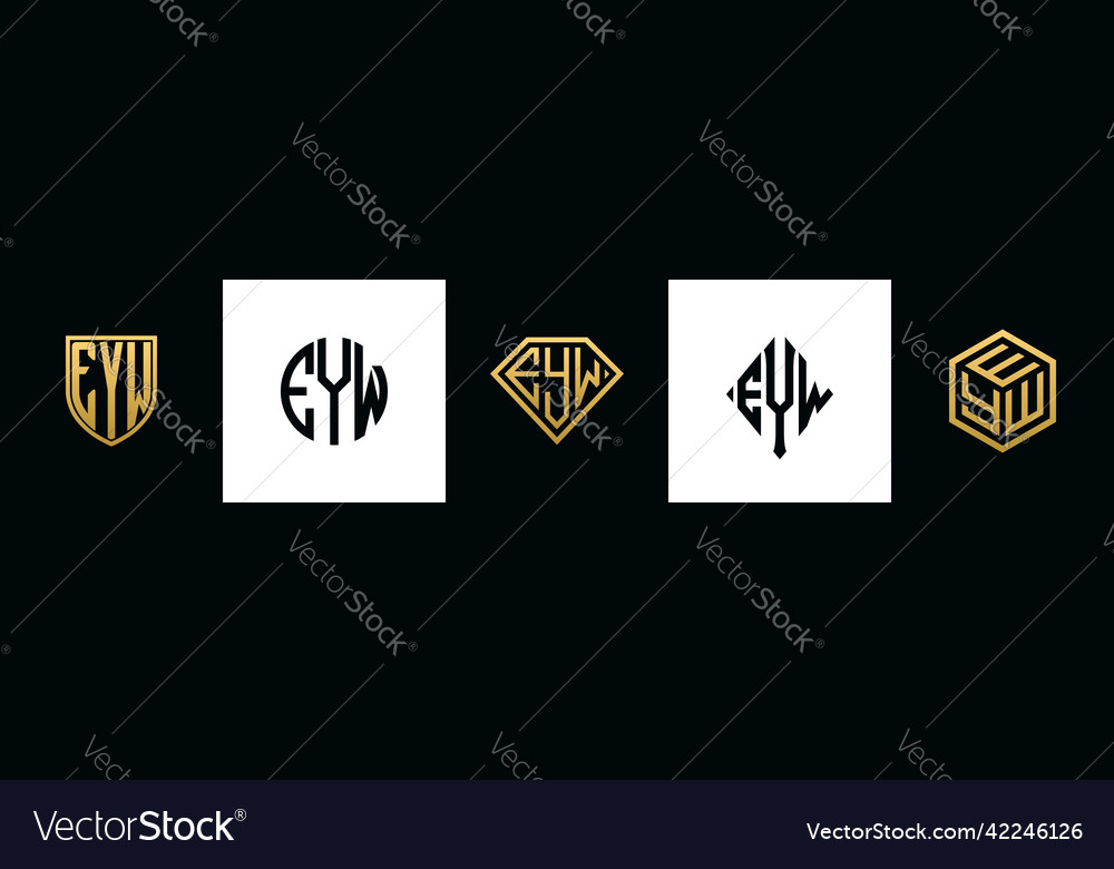 Initial letters eyw logo designs bundle