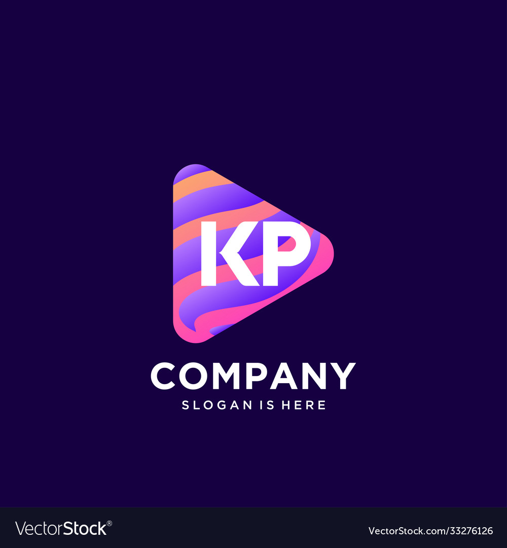 Kp initial logo with colorful template