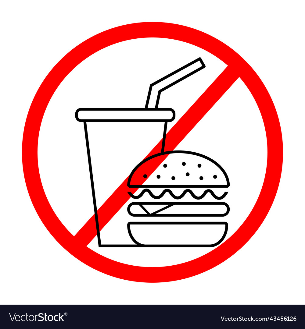 No food allowed symbol Royalty Free Vector Image