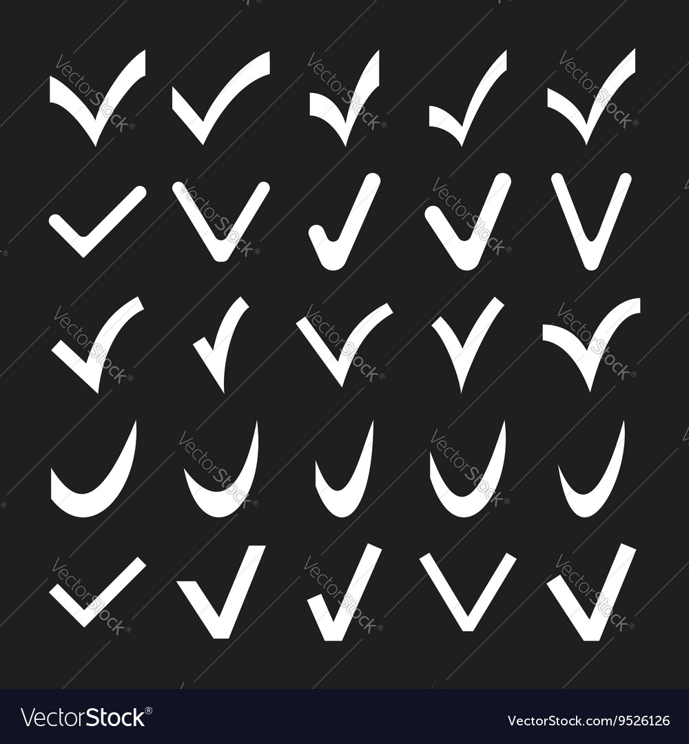 Set of different check marks