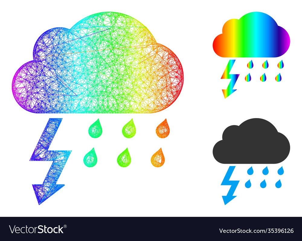 Spectrum network gradient thunderstorm icon vector image Spectrum network gradient thunderstorm icon