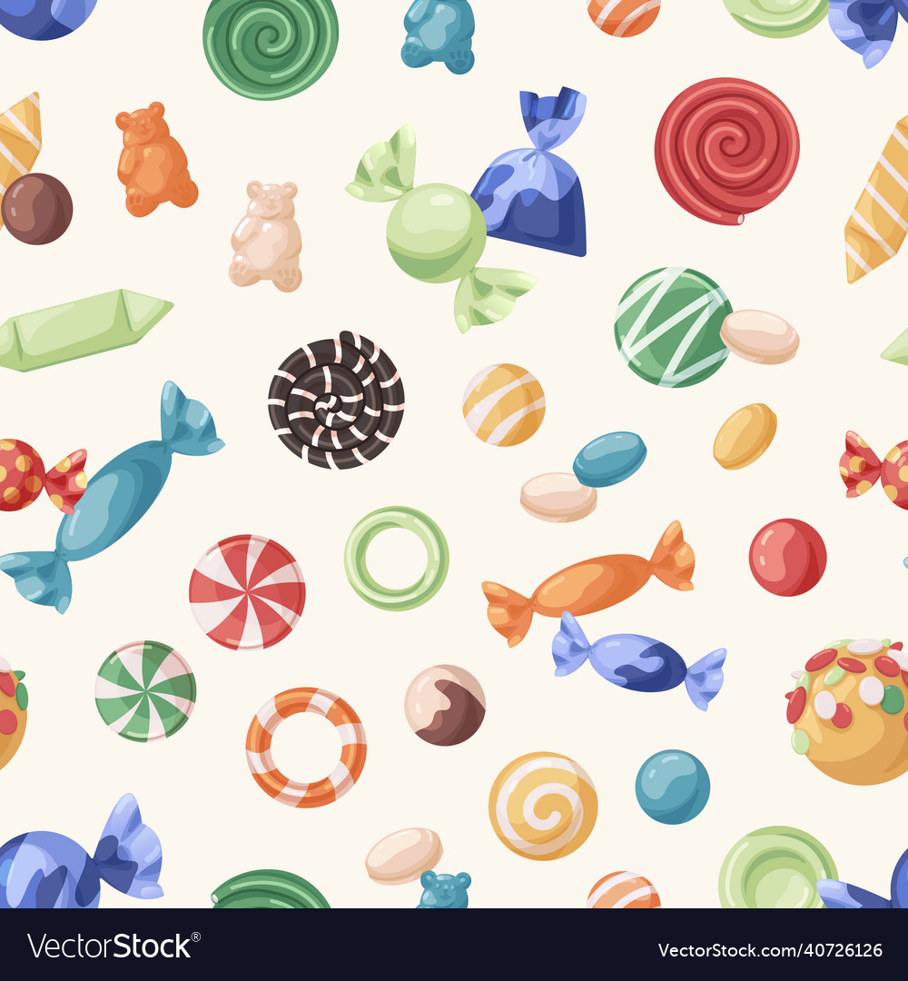 Sweets pattern seamless background with candies