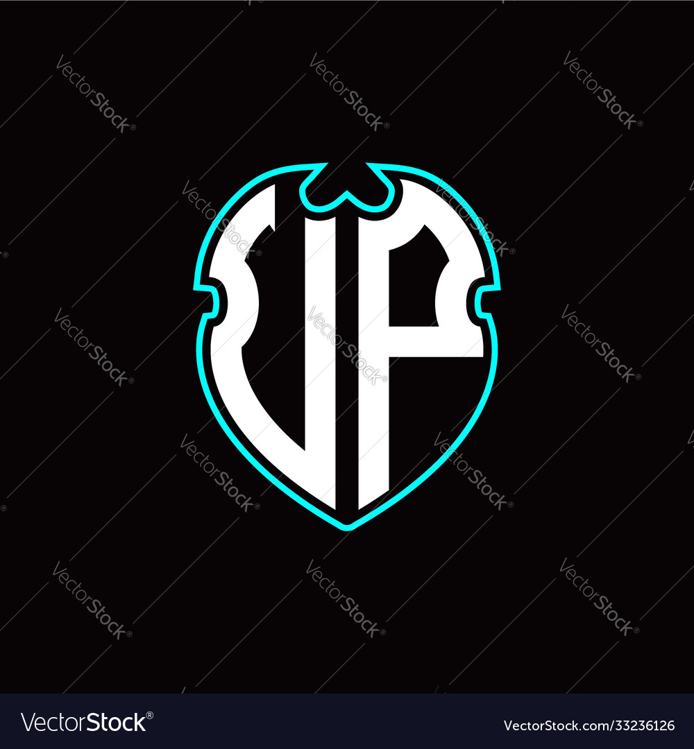 U p initial logo design with a shield shape vector image U p initial logo design with a shield shape