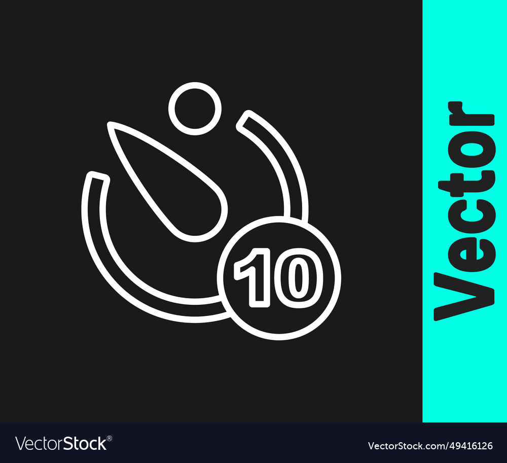 White line camera timer icon isolated on black vector image White line camera timer icon isolated on black