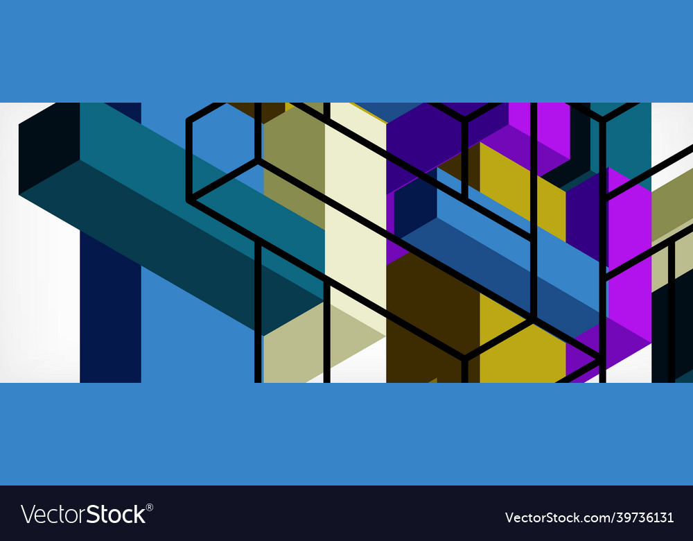 Abstract background 3d cubes cubic elements vector image Abstract background 3d cubes cubic elements