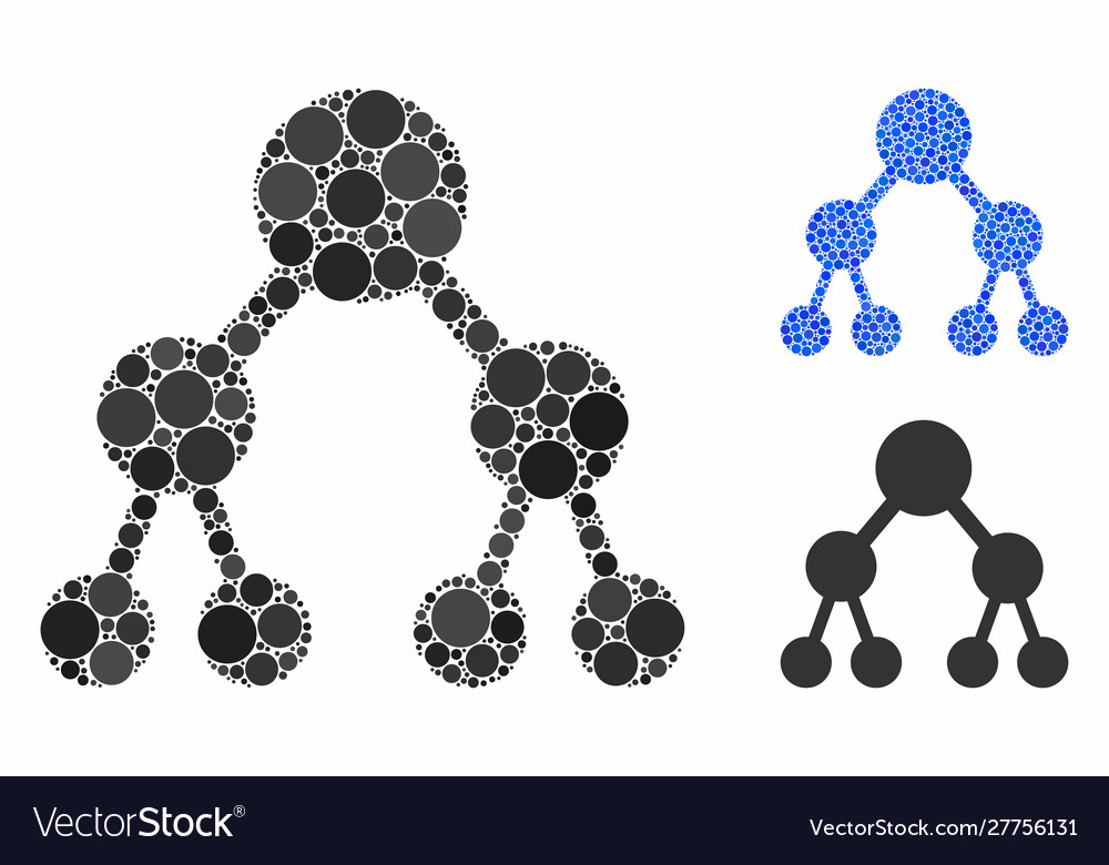 Binary tree composition icon spheric items vector image Binary tree composition icon spheric items