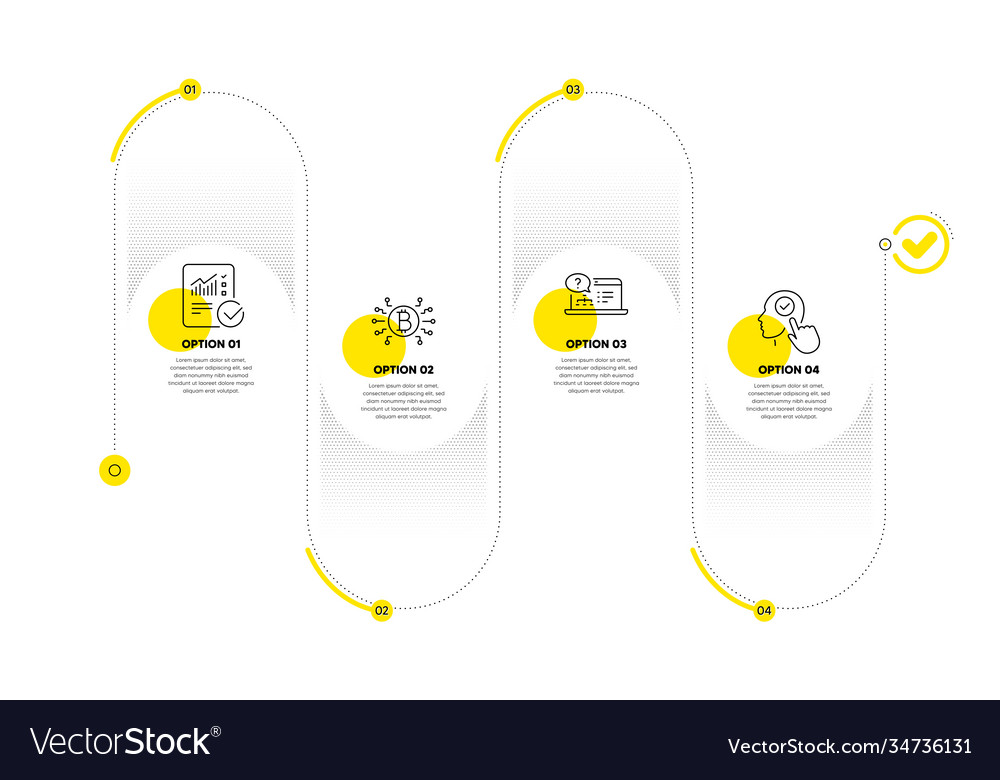 Bitcoin system checked calculation and online vector image Bitcoin system checked calculation and online