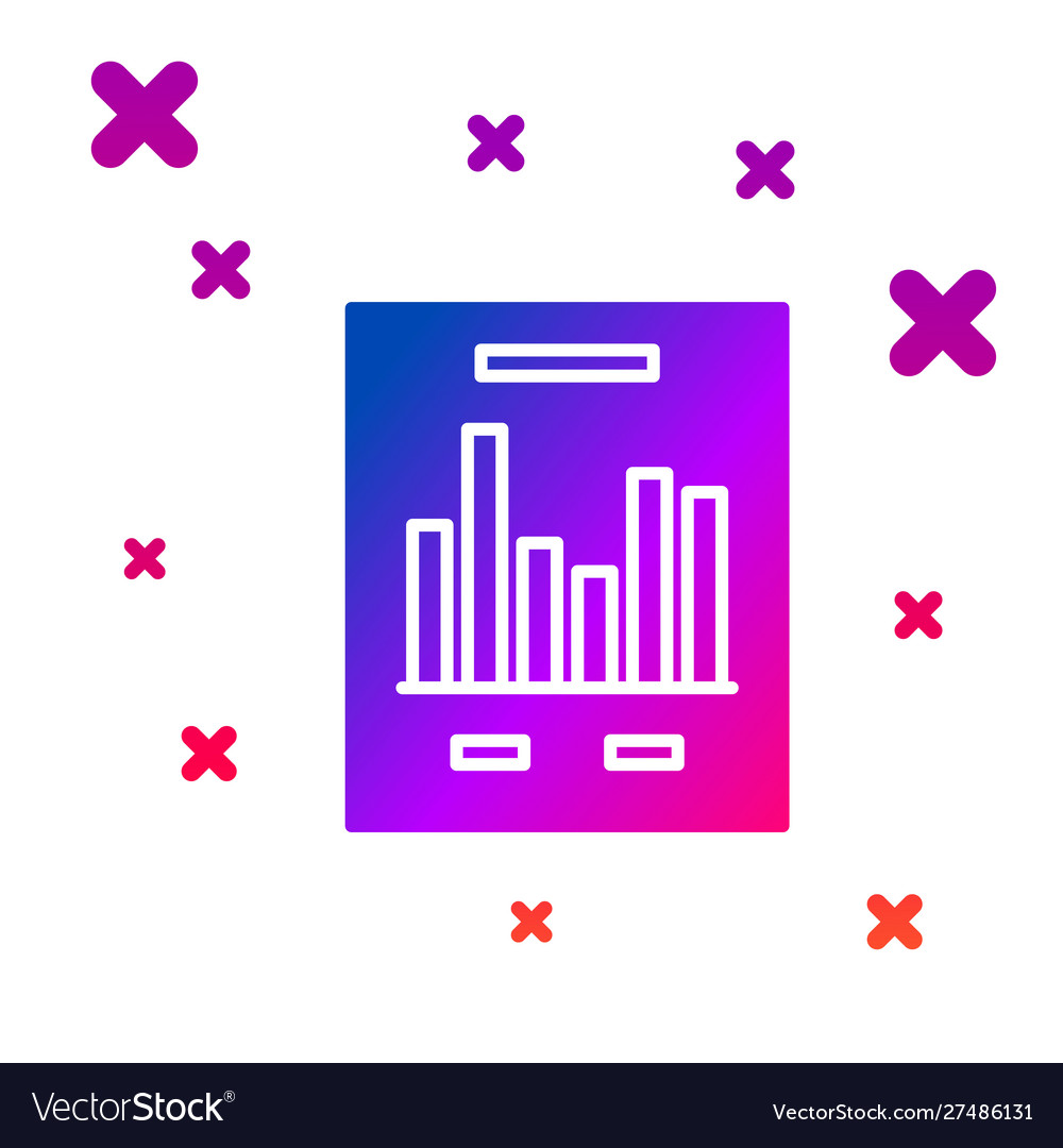 Color document with graph chart icon isolated vector image Color document with graph chart icon isolated
