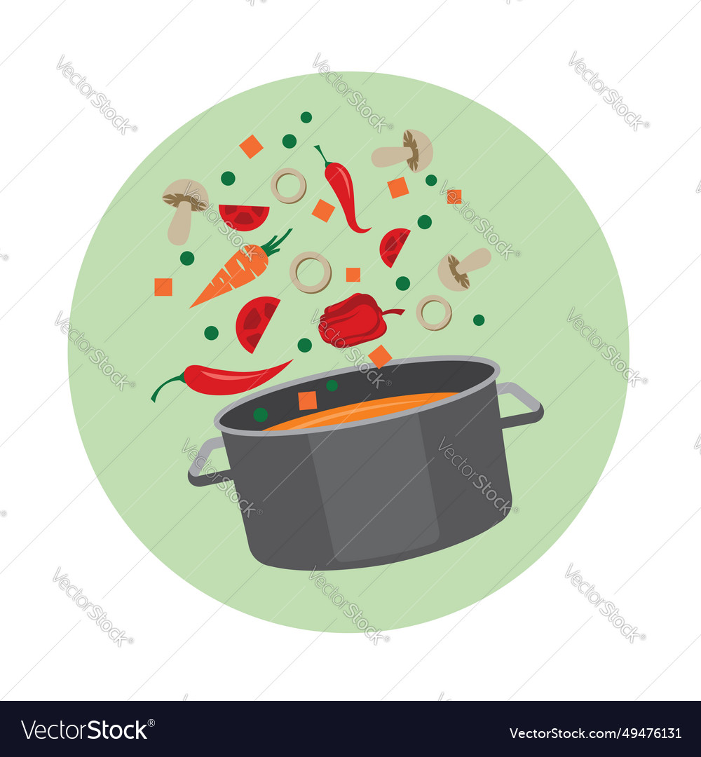 Cooking Process On Pan Royalty Free Vector Image