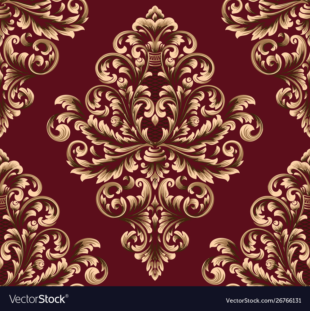 Damask seamless pattern element classical vector image Damask seamless pattern element classical