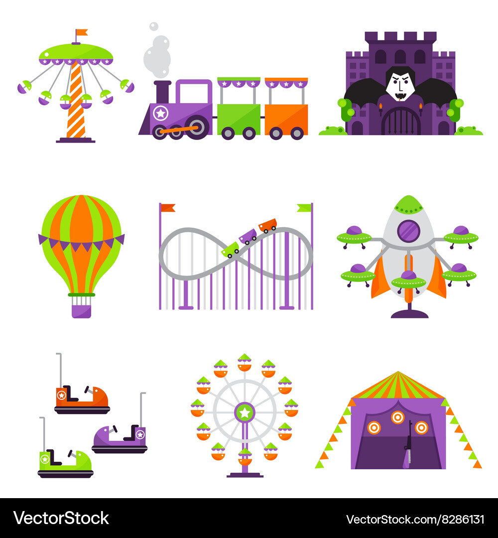 Flat design conceptual city elements with Vector Image